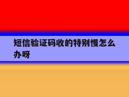 短信验证码收的特别慢怎么办呀
