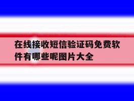 在线接收短信验证码免费软件有哪些呢图片大全