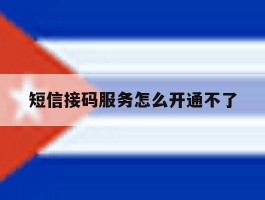 短信接码服务怎么开通不了