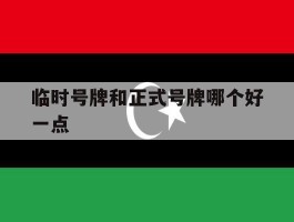 临时号牌和正式号牌哪个好一点