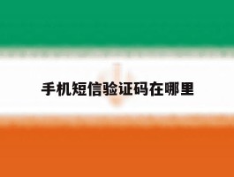 手机短信验证码在哪里