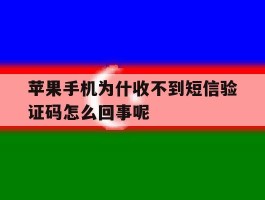 苹果手机为什收不到短信验证码怎么回事呢
