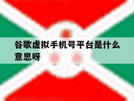包含谷歌虚拟手机号平台是什么意思呀的词条