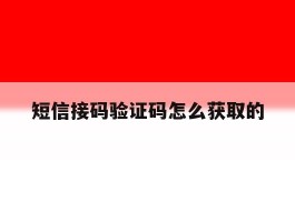 短信接码验证码怎么获取的