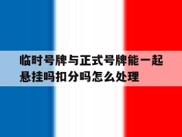包含临时号牌与正式号牌能一起悬挂吗扣分吗怎么处理的词条