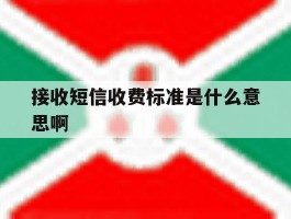接收短信收费标准是什么意思啊