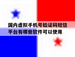 国内虚拟手机号验证码短信平台有哪些软件可以使用的简单介绍
