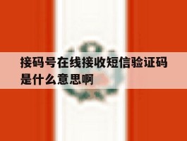包含接码号在线接收短信验证码是什么意思啊的词条