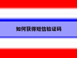 如何获得短信验证码