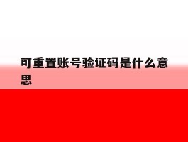 可重置账号验证码是什么意思