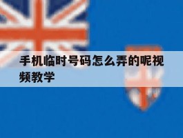 手机临时号码怎么弄的呢视频教学