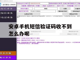 安卓手机短信验证码收不到怎么办呢
