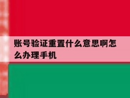 账号验证重置什么意思啊怎么办理手机