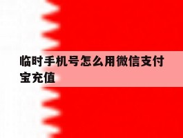 临时手机号怎么用微信支付宝充值