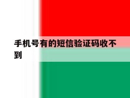 手机号有的短信验证码收不到