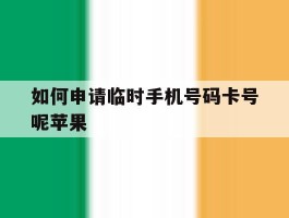如何申请临时手机号码卡号呢苹果