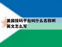 美国接码平台叫什么名称啊英文怎么写