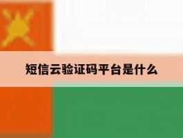 短信云验证码平台是什么