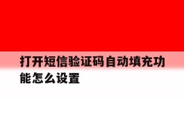 打开短信验证码自动填充功能怎么设置