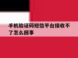 手机验证码短信平台接收不了怎么回事