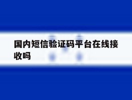 国内短信验证码平台在线接收吗