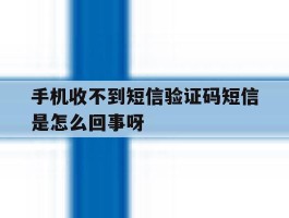 包含手机收不到短信验证码短信是怎么回事呀的词条