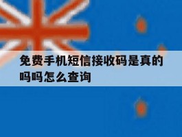 包含免费手机短信接收码是真的吗吗怎么查询的词条