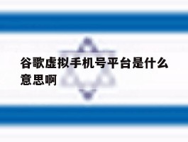 谷歌虚拟手机号平台是什么意思啊