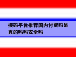 接码平台推荐国内付费吗是真的吗吗安全吗的简单介绍