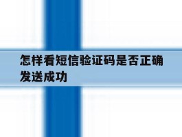 怎样看短信验证码是否正确发送成功