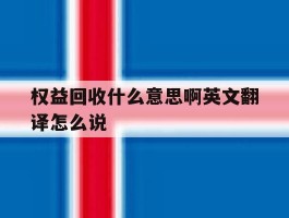 权益回收什么意思啊英文翻译怎么说