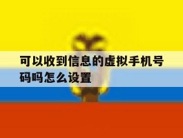 包含可以收到信息的虚拟手机号码吗怎么设置的词条