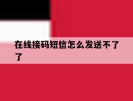 在线接码短信怎么发送不了了